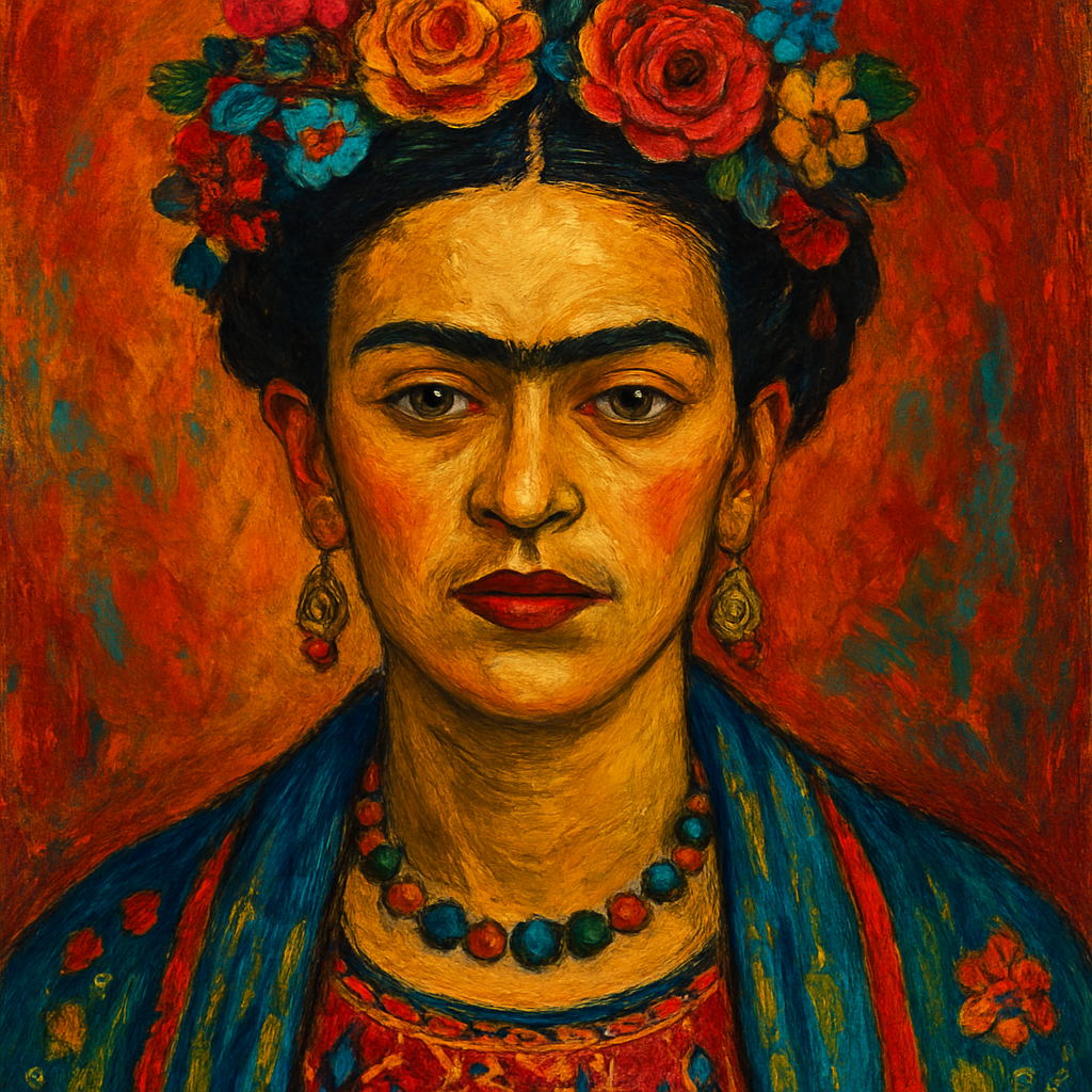 Self-Portrait with Flowers